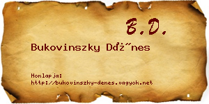 Bukovinszky Dénes névjegykártya