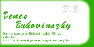 denes bukovinszky business card