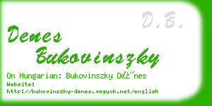 denes bukovinszky business card
